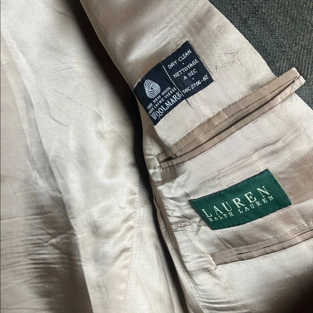 Lauren Ralph Lauren Men's Lambswool Green Brown Tan Plaid Blazer 42L